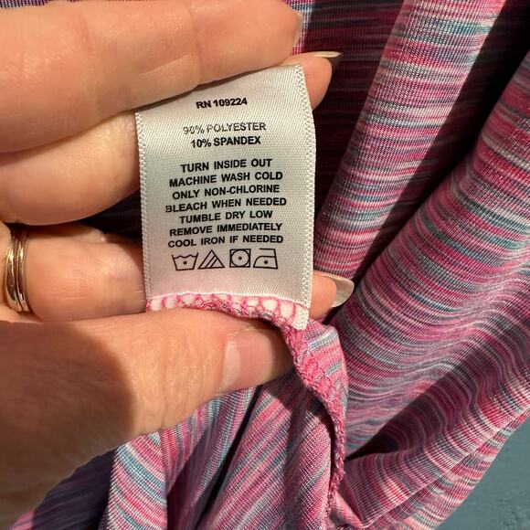 Indigo Soul size small maxi dress Wrinkle Free Pink Blue Stripes Comfy Boho - Picture 5 of 7